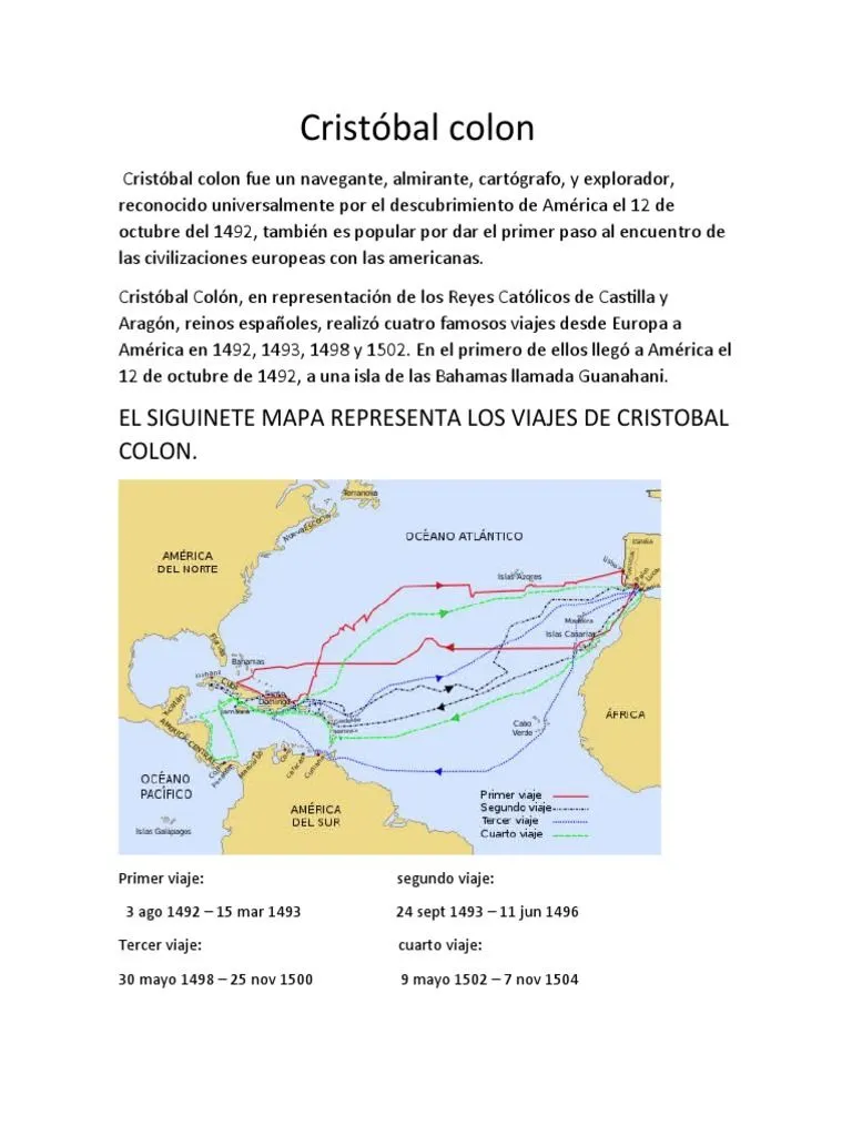 Cristóbal Colon: El Siguinete Mapa Representa Los Viajes de Cristobal Colon | PDF Cristóbal Colon: El Siguinete Mapa Representa Los Viajes de Cristobal Colon | PDF
