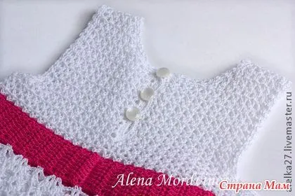 Croche Madona-mía puntos y graficos: Vestido Blanco para niña