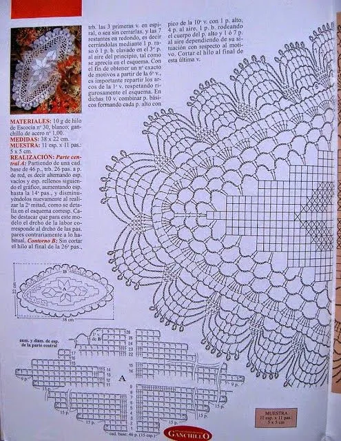 Crochet y dos agujas: Carpeta tejida con ganchillo con patrones y ...
