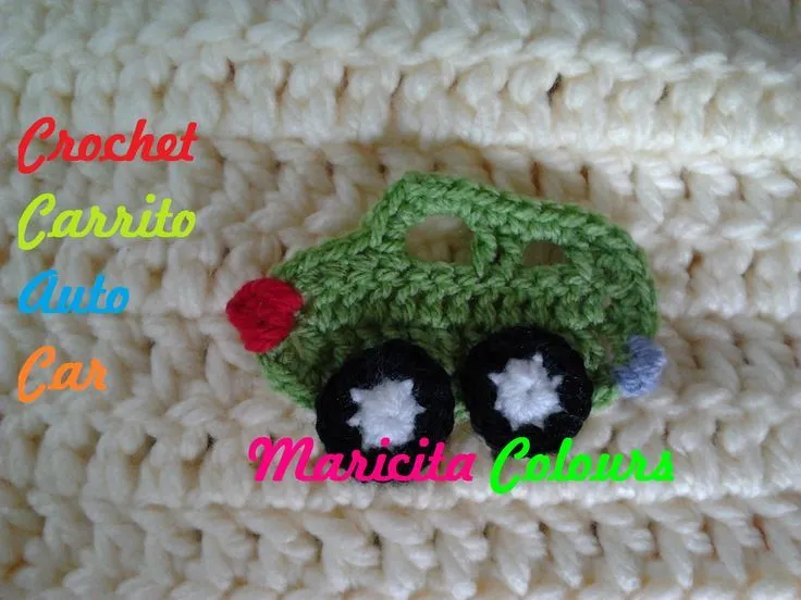 Crochet aplicación Carrito Carro Car Auto por Maricita Colours en ...