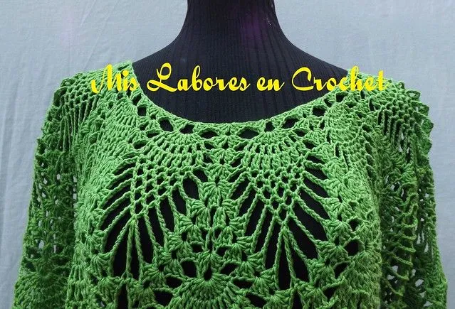 Mis labores en Crochet: Blusa de piñas en hilaza Armonia Mis labores en Crochet: Blusa de piñas en hilaza Armonia