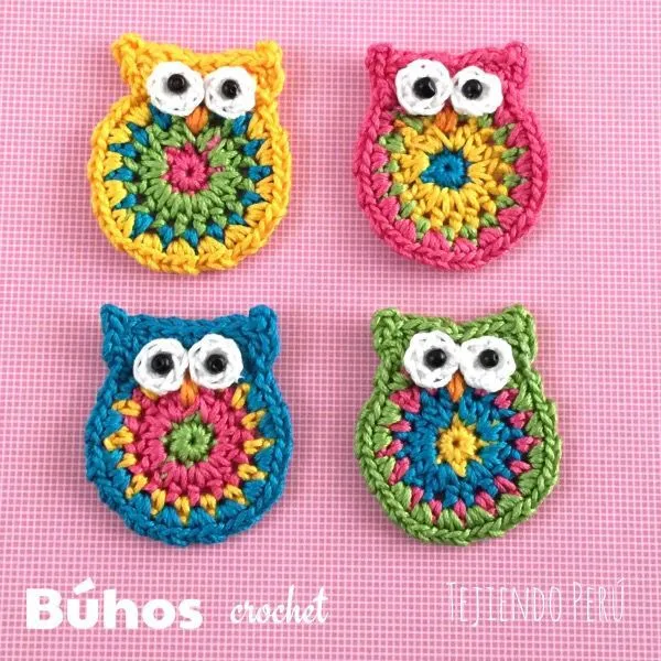 Crochet: Búhos pequeñitos de colores!! Video tutorial del paso a ... Crochet: Búhos pequeñitos de colores!! Video tutorial del paso a ...