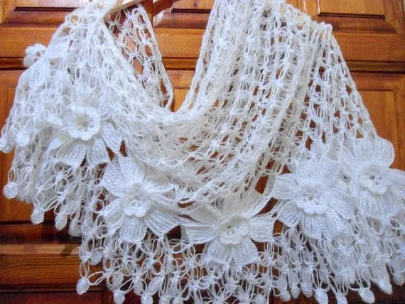 crochet chal de flores moda regalos únicos San por likeknitting crochet chal de flores moda regalos únicos San por likeknitting
