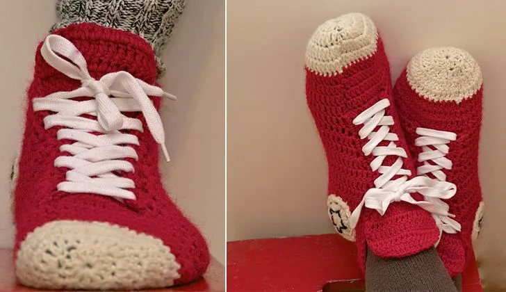 Crochet Converse All Stars - tutorial | Crochet: Zapatitos, guantes, …