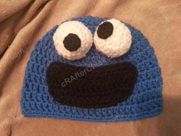crochet cookie monster toddler baby hat, free tutorial DIY pattern ... crochet cookie monster toddler baby hat, free tutorial DIY pattern ...