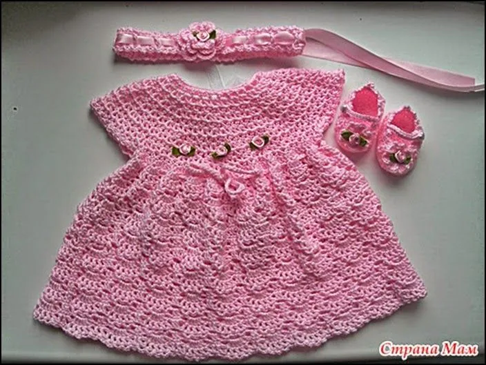 Como se teje vestidos para bebés - Imagui