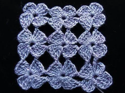 Crochet : Flor de 4 Petalos. Parte 1 de 2 - YouTube