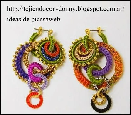 CROCHET - GANCHILLO - PATRONES - GRAFICOS: AROS TEJIDOS A GANCHILLO