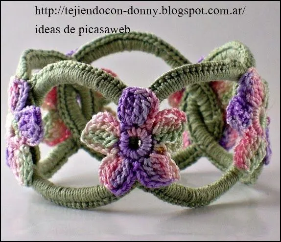 CROCHET - GANCHILLO - PATRONES - GRAFICOS: AROS TEJIDOS A GANCHILLO