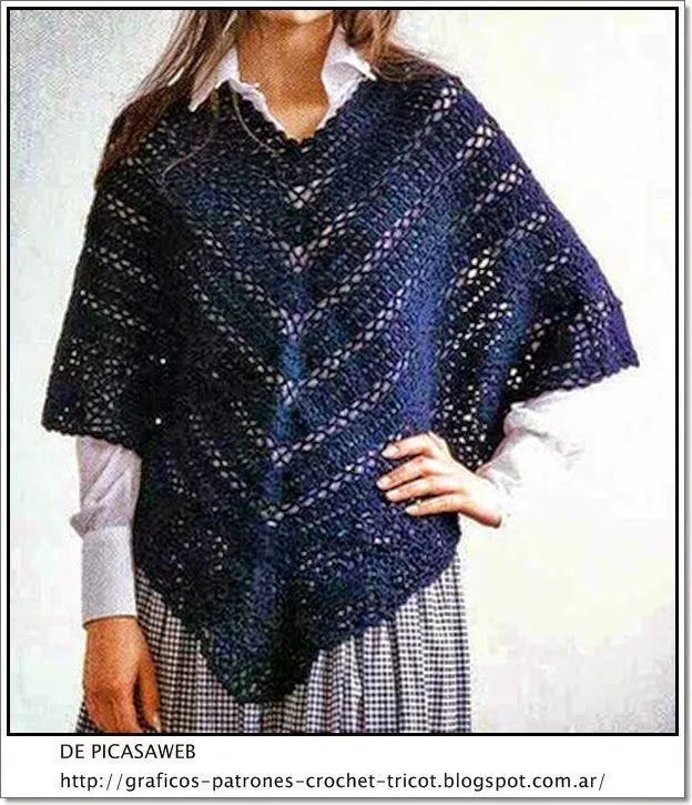 CROCHET - GANCHILLO - PATRONES - GRAFICOS: PONCHO TEJIDO A ... CROCHET - GANCHILLO - PATRONES - GRAFICOS: PONCHO TEJIDO A ...