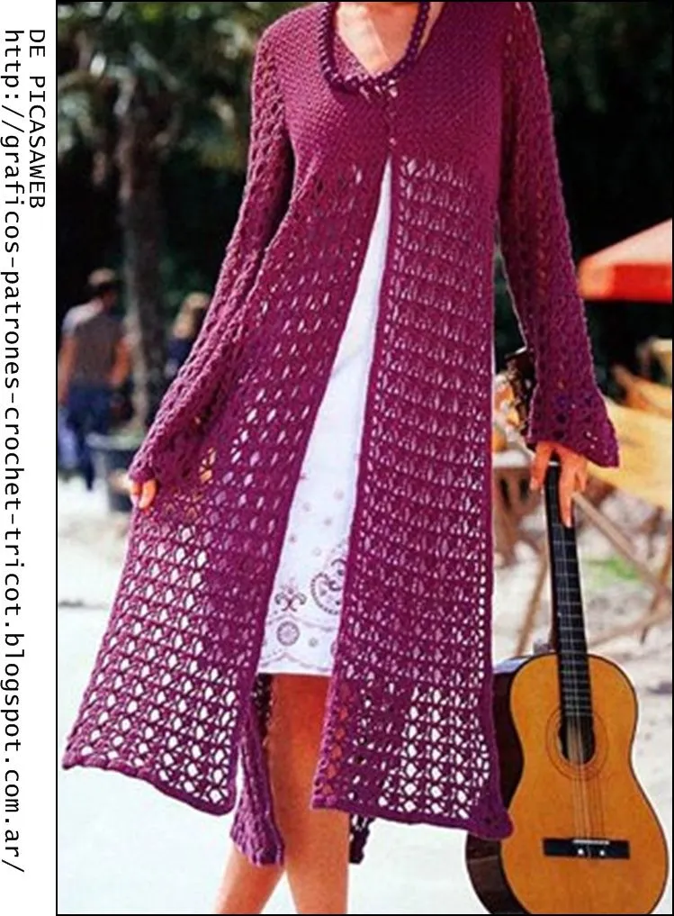 CROCHET - GANCHILLO - PATRONES - GRAFICOS: CAMPERITA LARGA TEJIDA ... CROCHET - GANCHILLO - PATRONES - GRAFICOS: CAMPERITA LARGA TEJIDA ...