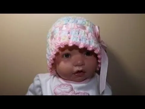 Crochet gorro para Bebe de 0 a 3 meses - YouTube