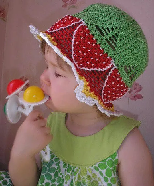 HERMOSO GORRO DE BEBE FRUTILLITA | Patrones Crochet, Manualidades ...