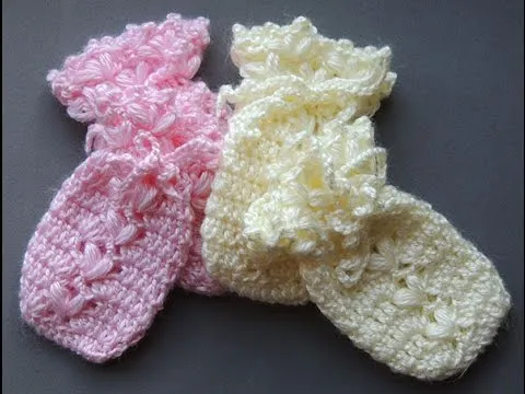 Crochet : Guantes o Manoplas para Bebes (0 a 3 meses) - YouTube