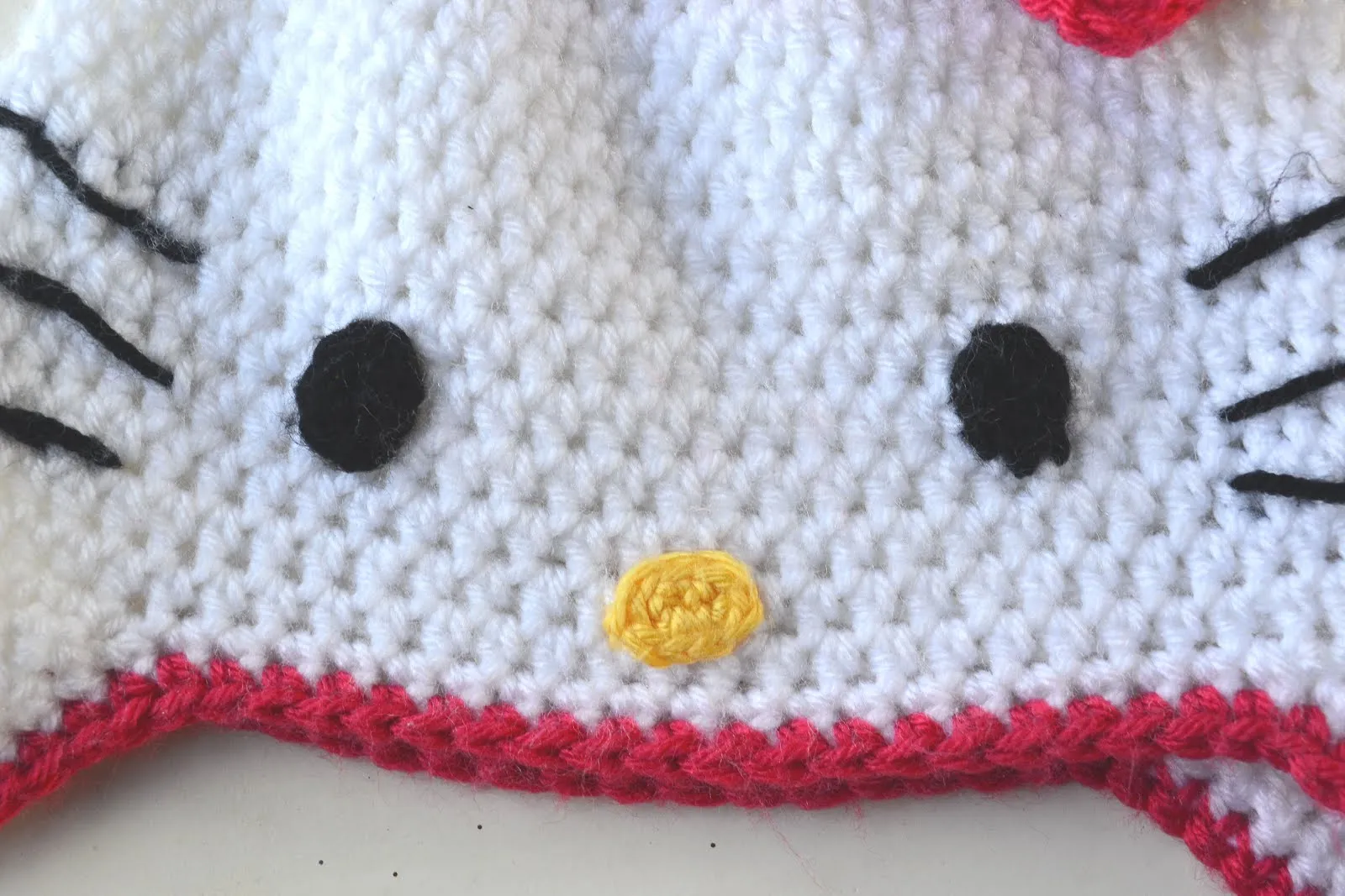 Crochet in Color: Hello Kitty Hat Pattern Crochet in Color: Hello Kitty Hat Pattern