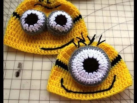 Crochet Inspired by Despicable Me - Minion Beanies / Video 1 ... Crochet Inspired by Despicable Me - Minion Beanies / Video 1 ...