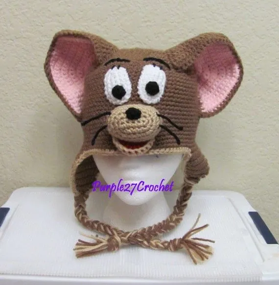Crochet a Jerry el ratón Sombrero / gorrita por Purple27Crochet Crochet a Jerry el ratón Sombrero / gorrita por Purple27Crochet