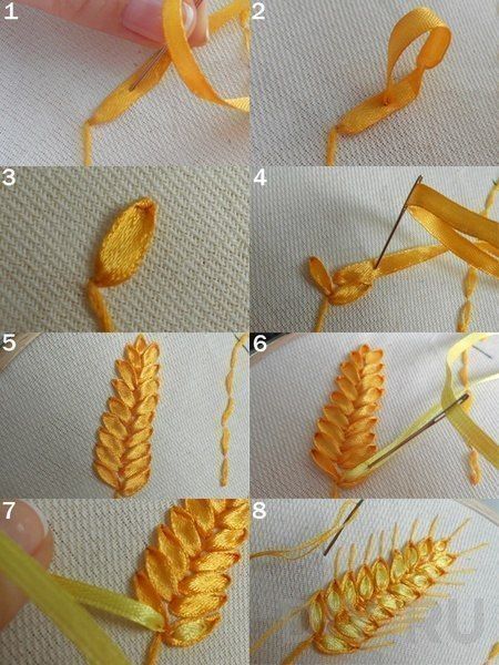 Crochet Knitting Handicraft: Embroidery Tutorial wheat ears ...