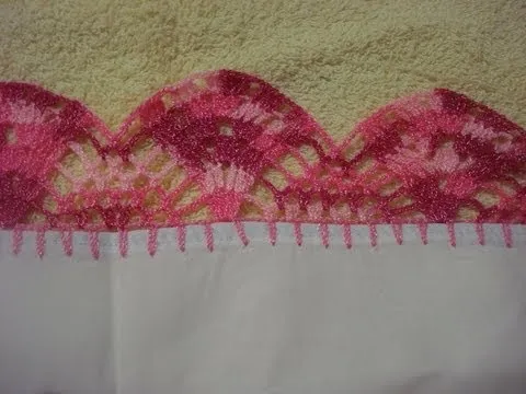 Crochet Orilla Tejida Ondas # 6 Servilleta - YouTube Crochet Orilla Tejida Ondas # 6 Servilleta - YouTube