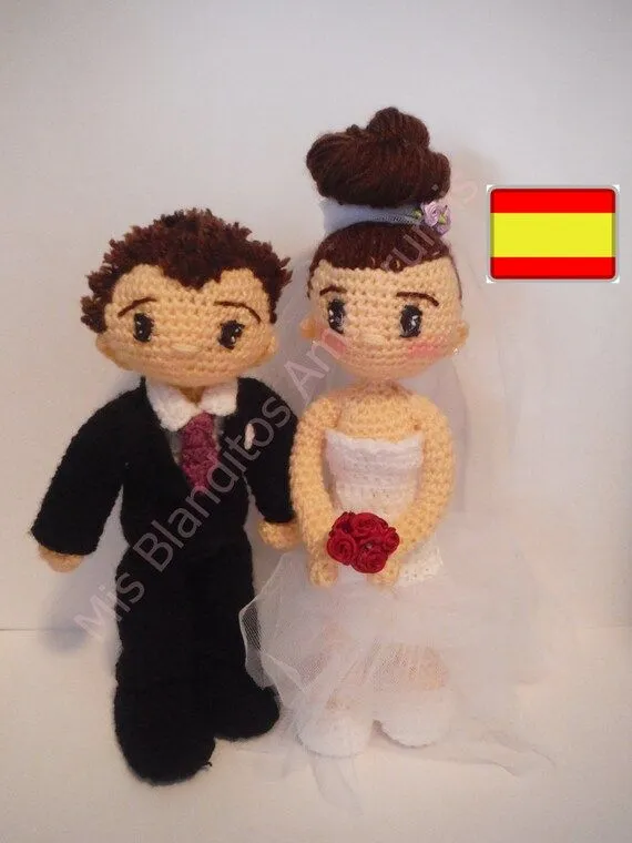 crochet patrón amigurumi novios boda PDF. Muñecos no por SiFerBe