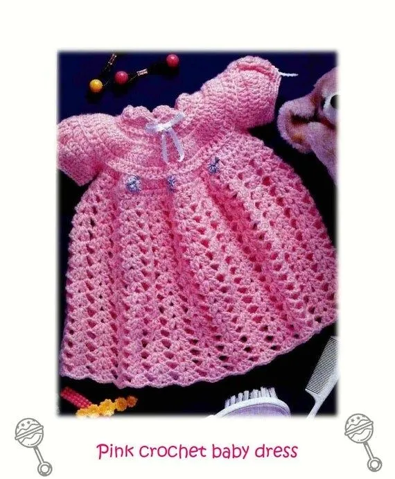Crochet Patrón Crochet bebé vestido 0-3 y 3-6 meses por carolrosa Crochet Patrón Crochet bebé vestido 0-3 y 3-6 meses por carolrosa