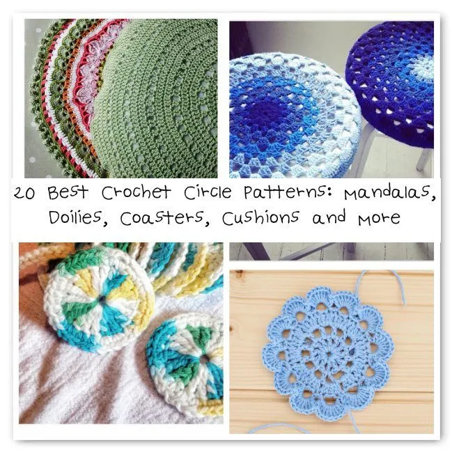 20 Mejor círculo de Crochet patrones: Mandalas, Tapetes, Posavasos ...