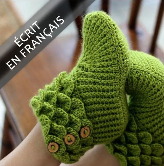 CROCHET PATTERN: Bottines Point Crocodile Taille par bonitapatterns