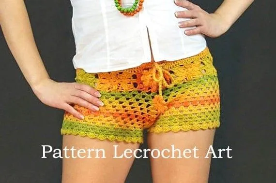 Crochet pattern white beach shorts and shorts by LecrochetArt Crochet pattern white beach shorts and shorts by LecrochetArt