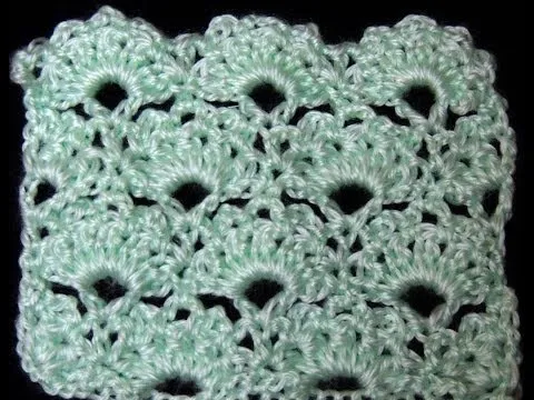 Crochet : Punto Abanico #3. Parte 2 de 2 - YouTube Crochet : Punto Abanico #3. Parte 2 de 2 - YouTube