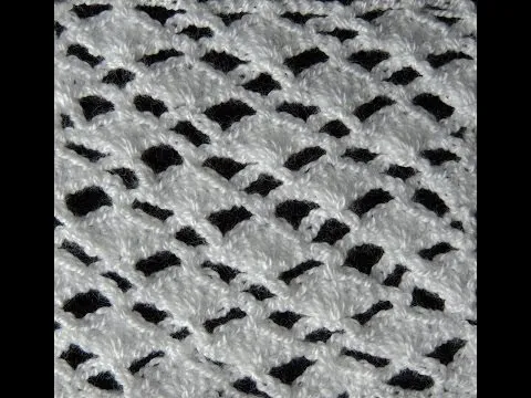 Crochet : Punto Calado en forma de Conchitas - YouTube Crochet : Punto Calado en forma de Conchitas - YouTube