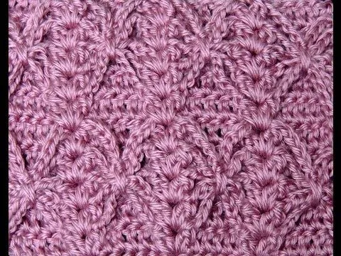 Crochet : Punto Fantasia Mariposa en relieve - YouTube Crochet : Punto Fantasia Mariposa en relieve - YouTube