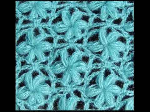 Crochet : Punto Flor Puff Rectangular - YouTube Crochet : Punto Flor Puff Rectangular - YouTube