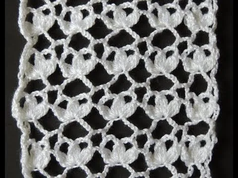 Crochet : Punto Tres Hojas Rectangular | Tejiendo de Corazon ... Crochet : Punto Tres Hojas Rectangular | Tejiendo de Corazon ...