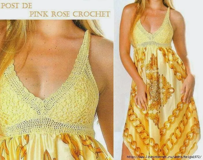 Vestidos combinados tejido y tela - Imagui