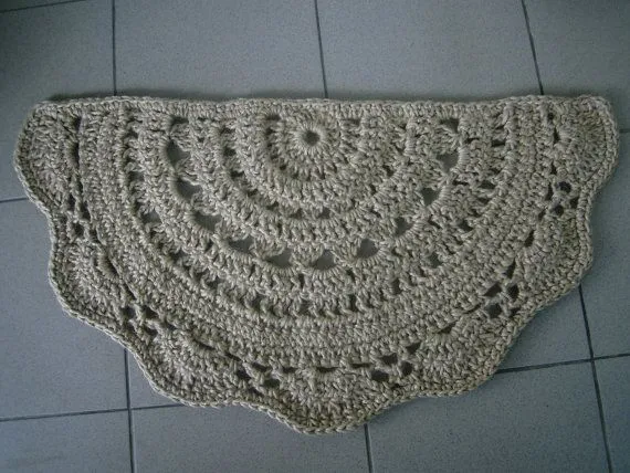 Crochet rug, Carpet, hypoallergenic, rainbow, cream, beige, ecru ... Crochet rug, Carpet, hypoallergenic, rainbow, cream, beige, ecru ...