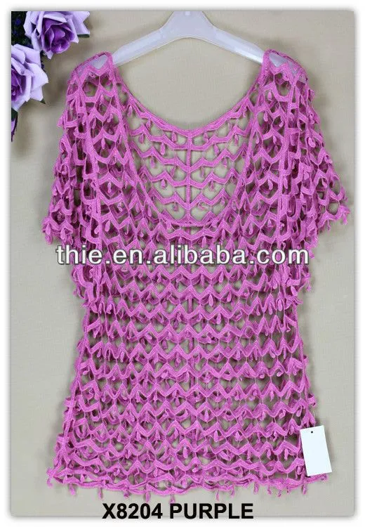Crochet verano mujeres ropa casual, 2013 nuevo diseño blusa ...