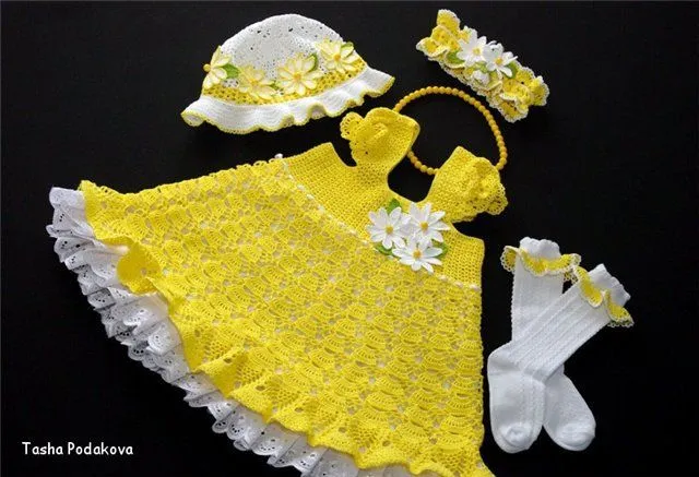 CROCHET": VESTIDO PARA NENA A GANCHILLO (Hecho por: Tasha Podakova) CROCHET": VESTIDO PARA NENA A GANCHILLO (Hecho por: Tasha Podakova)