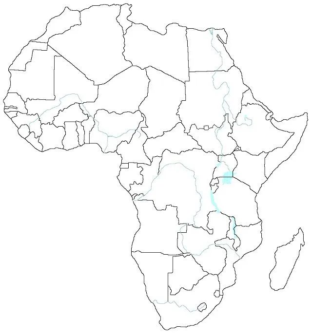 Croquis del mapa de África con división política | Social Hizo Croquis del mapa de África con división política | Social Hizo