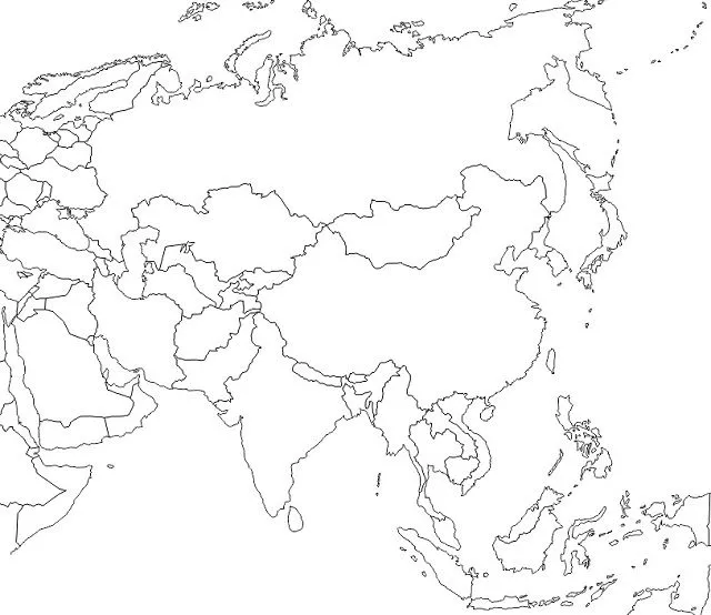 Croquis del mapa de Asia con división política | Social Hizo Croquis del mapa de Asia con división política | Social Hizo