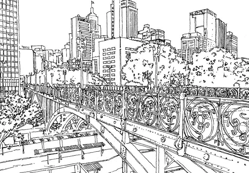 Croquis de São Paulo para colorear, por Terra Urbanismo | ArchDaily México Croquis de São Paulo para colorear, por Terra Urbanismo | ArchDaily México