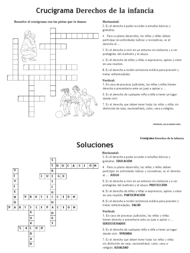 Crucigrama de Los Derechos Del Niño | PDF | Derechos de los niños | Abuso infantil Crucigrama de Los Derechos Del Niño | PDF | Derechos de los niños | Abuso infantil