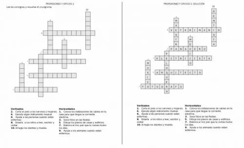 Crucigrama De Profesiones Y Oficios Resueltos www.imagui.com