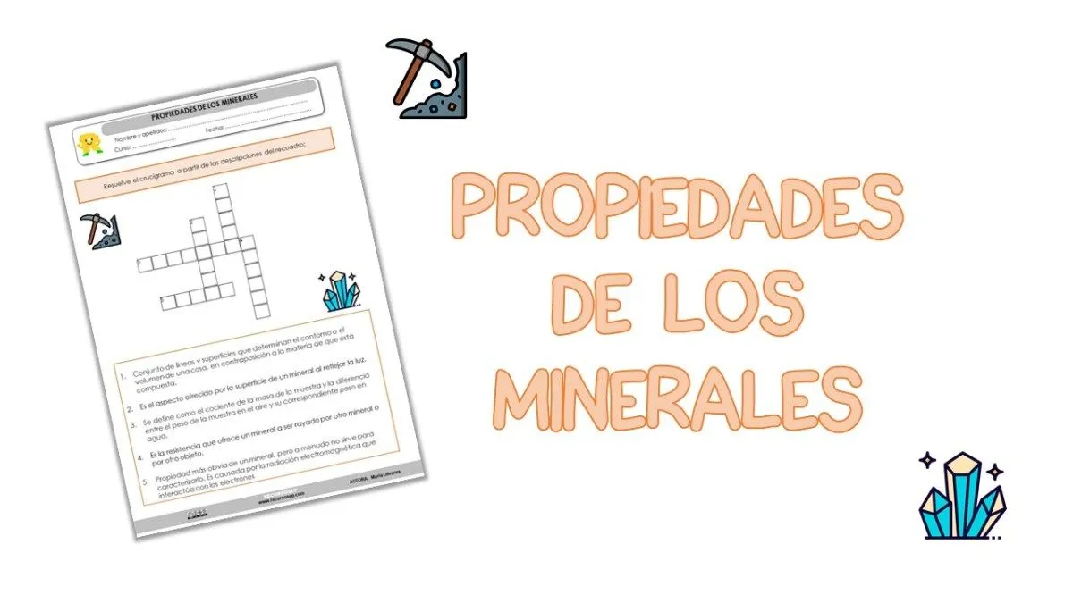Crucigrama: Propiedades de los minerales