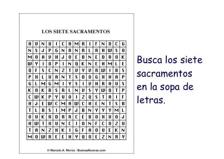 Crucigrama sacramentos - Imagui
