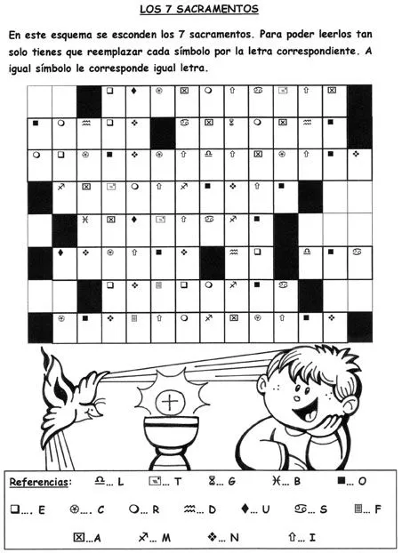 Crucigrama sobre los sacramentos - Imagui
