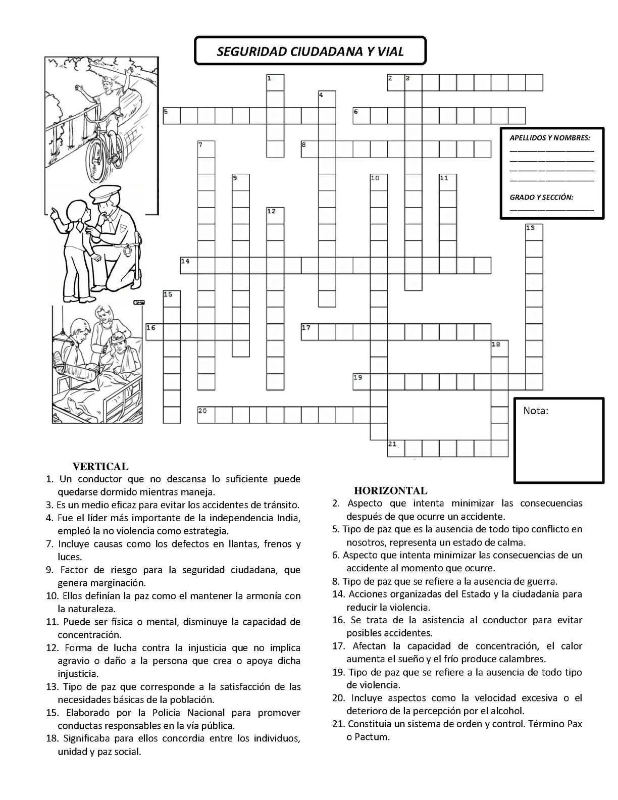 CRUCIGRAMA SEGURIDAD CIUDADANA Y VIAL | Crucigramas, Ciudadanos, Seguridad CRUCIGRAMA SEGURIDAD CIUDADANA Y VIAL | Crucigramas, Ciudadanos, Seguridad