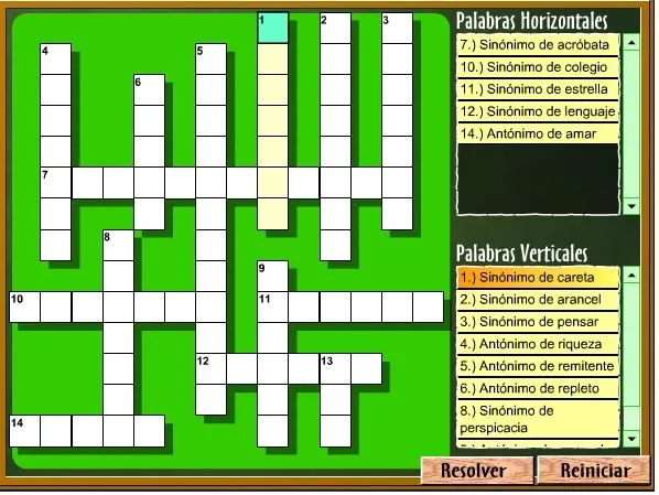 Crucigrama de sinónimos y antónimos | Recurso educativo 36270 ... Crucigrama de sinónimos y antónimos | Recurso educativo 36270 ...