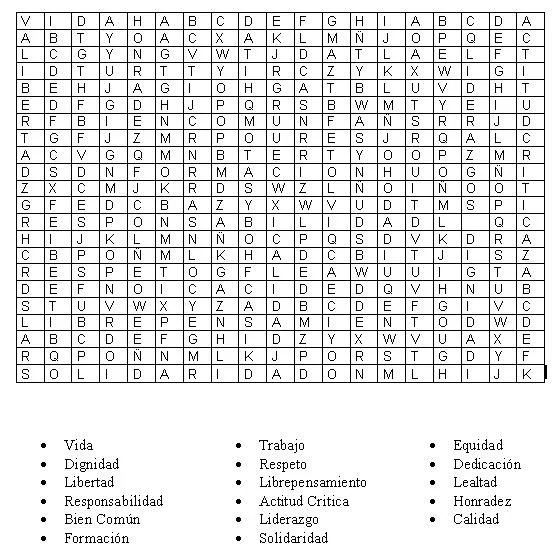 Crucigrama de valores para imprimir - Imagui Crucigrama de valores para imprimir - Imagui