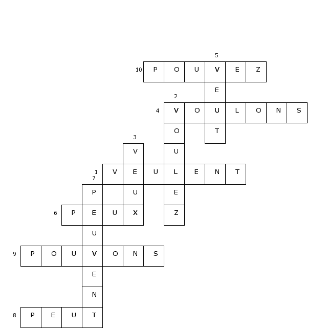 Crucigramas de verbos - Imagui