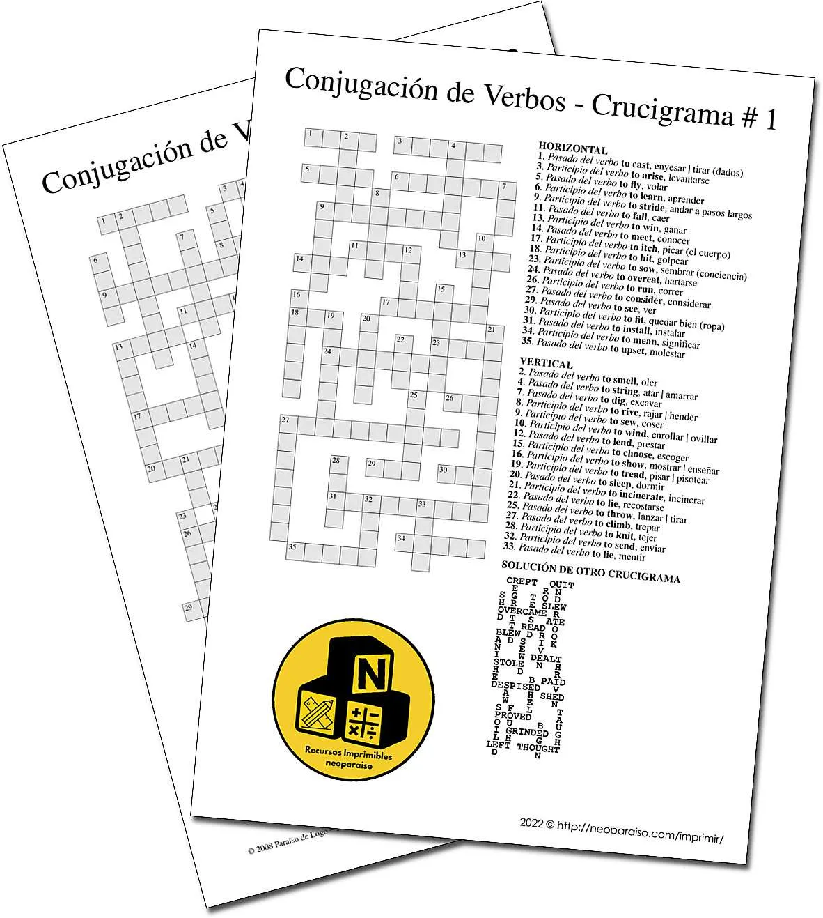 Crucigramas en Inglés
